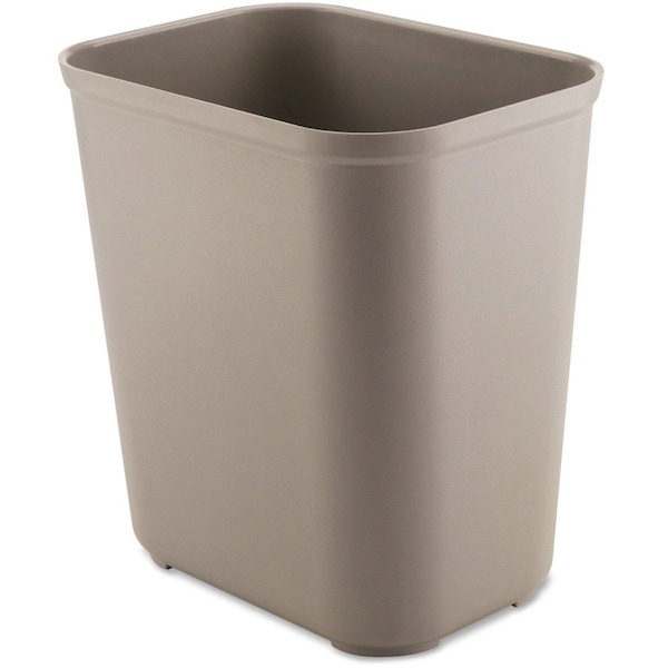 Rubbermaid Commercial 7 gal Rectangular Fire-Resistant Wastebasket, Beige, Thermoset Polyester, 10.5 in, 6 PK RCP254300BGCT - main
